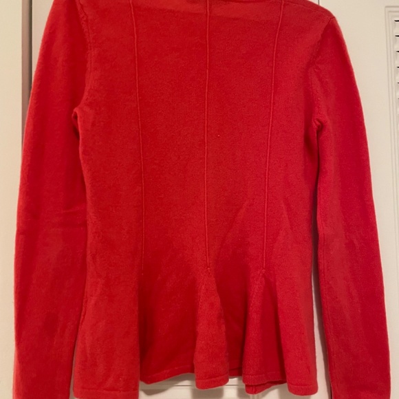 Antonio Melani Carolina Cashmere Coral Peplum Sweater - Picture 2 of 5